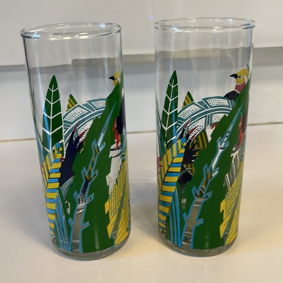 Vintage Panache toucan highball glasses (set of 2) - Picture 3 of 7